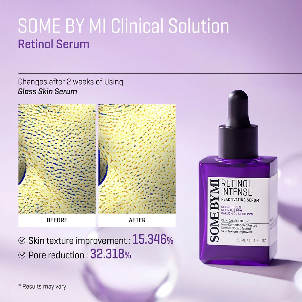 SOME BY MI Retinol Intense Reactivating Serum - Gesichtsserum mit Retinol und Niacinamid, das zur Ausgleichung des Hauttons beiträgt - 30 ml