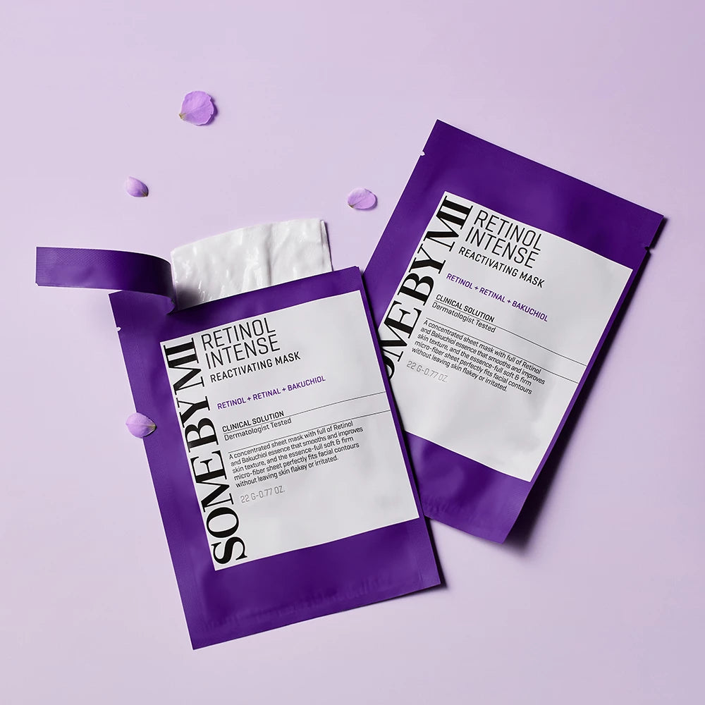 SOME BY MI Retinol Intense Revitalisierende Maske - Gesichtsmaske mit Retinol und Centella Asiatica zur Verbesserung der Hauttextur und Beruhigung der Haut - 22 g