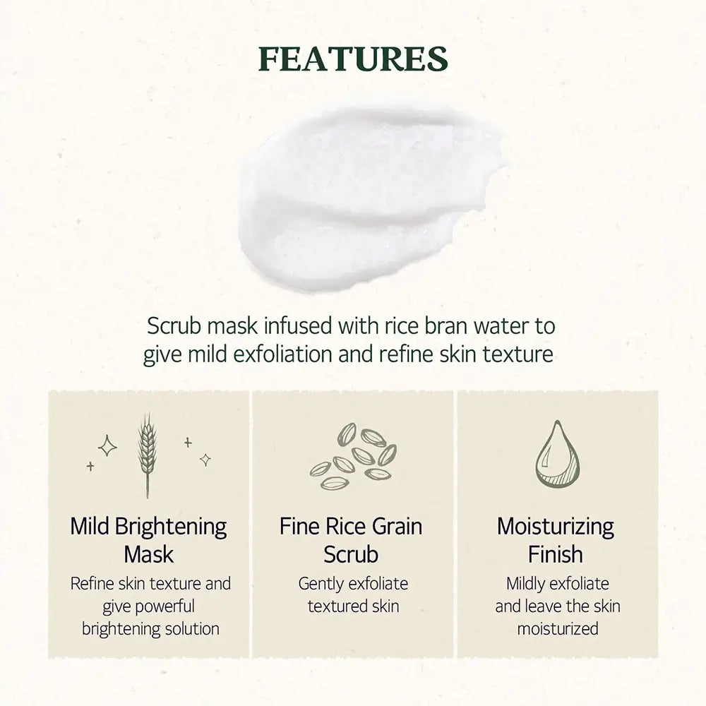 SKINFOOD Reismaske Radiant Glow - Sanfte Peeling und intensive Feuchtigkeit, 100 ml