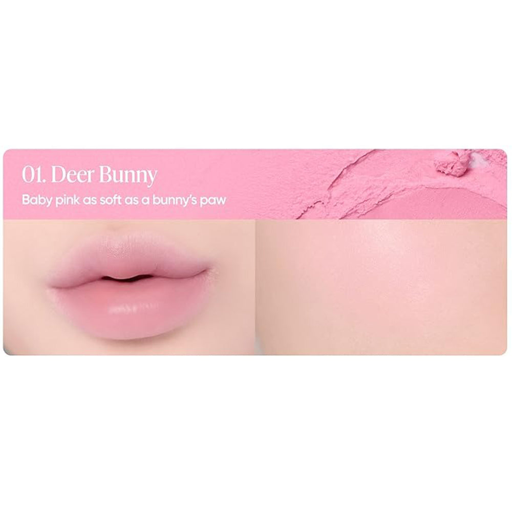 BANILA CO Romantic Blush Lip and Cheek - Lippen- und Wangen-Rouge mit Hyaluronsäure und Vitamin E für Feuchtigkeit und Komfort - 3,7 g - 01 Dear Bunny