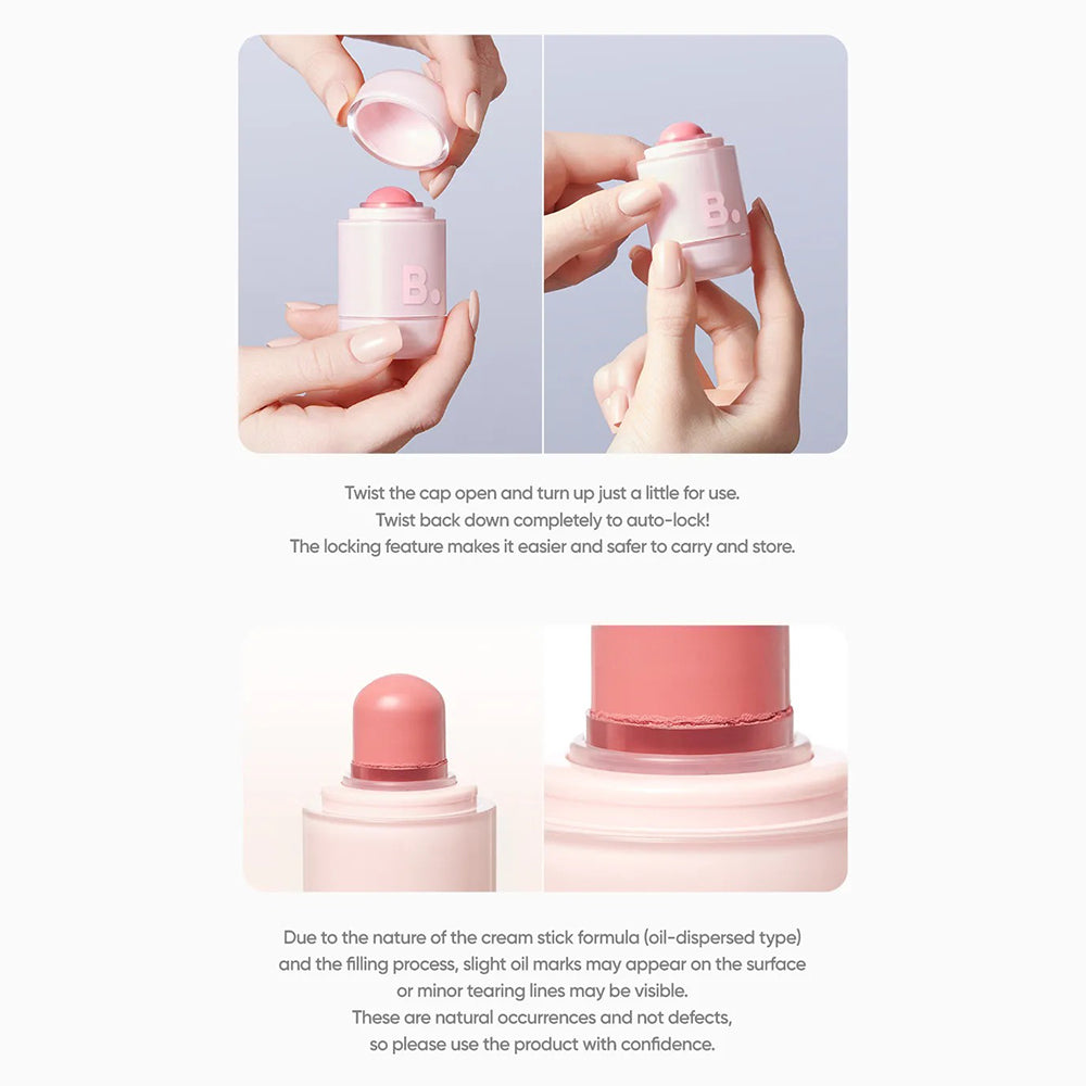 BANILA CO Romantic Blush Lip and Cheek - Lippen- und Wangentoner mit Hyaluronsäure und Vitamin E, für Feuchtigkeit und Komfort - 3,7 g - 12 Peach Mousse