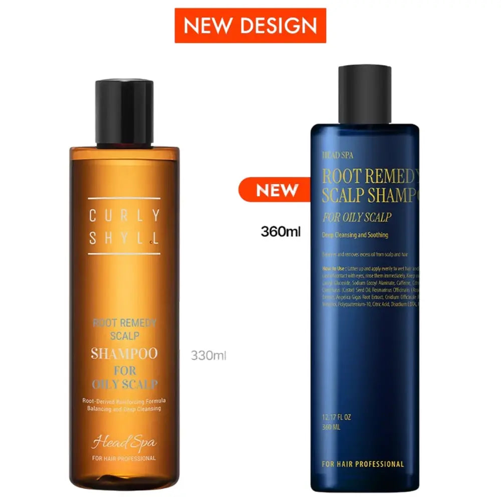 Curly Shyll Root Remedy Shampoo für fettige Kopfhaut – Reguliert Talg und reduziert Haarausfall, revitalisierende Wirkung mit Biotin und Rosmarin, 360 ml