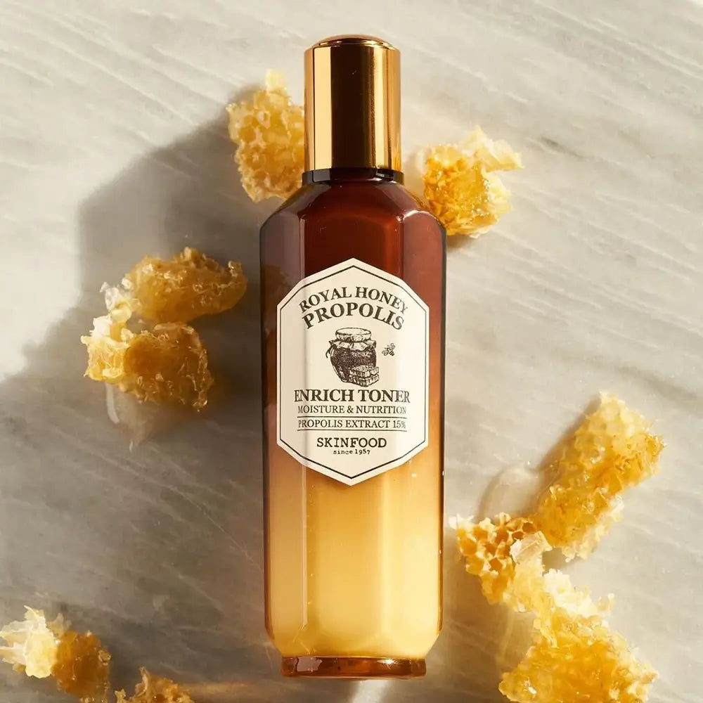 SKINFOOD Royal Honey Propolis Toner - Intensive Feuchtigkeitsspendend & Natürlicher Glanz, 160 ml