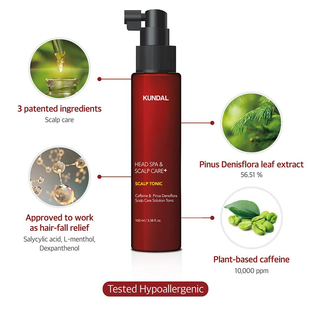 KUNDAL Kopfhaut Tonic - mit Koffein und Salicylsäure zur sanften Reinigung der Kopfhaut und zur Aufrechterhaltung einer ausgeglichenen Kopfhaut - 100 ml