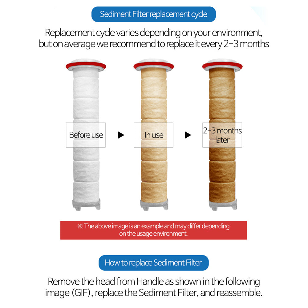 POSEION Sedimentfilter - Polypropylen-Ersatzfilter für Duschkopf BT100, 4 Stück