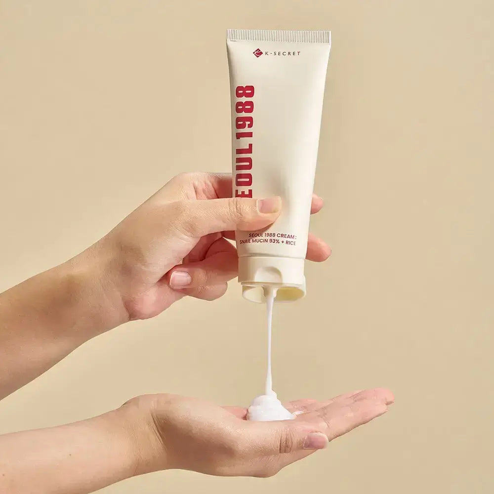 KSECRET Seoul 1988 Creme, Schneckenschleim 93% + Reis - Gesichtscreme mit Schneckenschleim und Reisextrakt, die zur Hautfeuchtigkeit und zur Aufrechterhaltung der natürlichen Barriere beiträgt - 100 ml