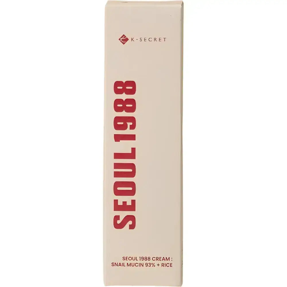 KSECRET Seoul 1988 Creme, Schneckenschleim 93% + Reis - Gesichtscreme mit Schneckenschleim und Reisextrakt, die zur Hautfeuchtigkeit und zur Aufrechterhaltung der natürlichen Barriere beiträgt - 100 ml