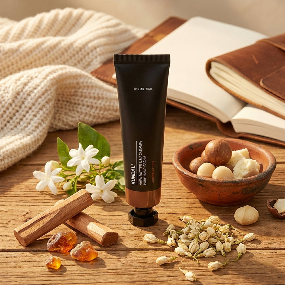 KUNDAL Shea Butter & Macadamia Handcreme - Handcreme formuliert mit Sheabutter und Macadamiaöl, die zur intensiven Hautfeuchtigkeit und zum Hautkomfort beitragen - 50 ml