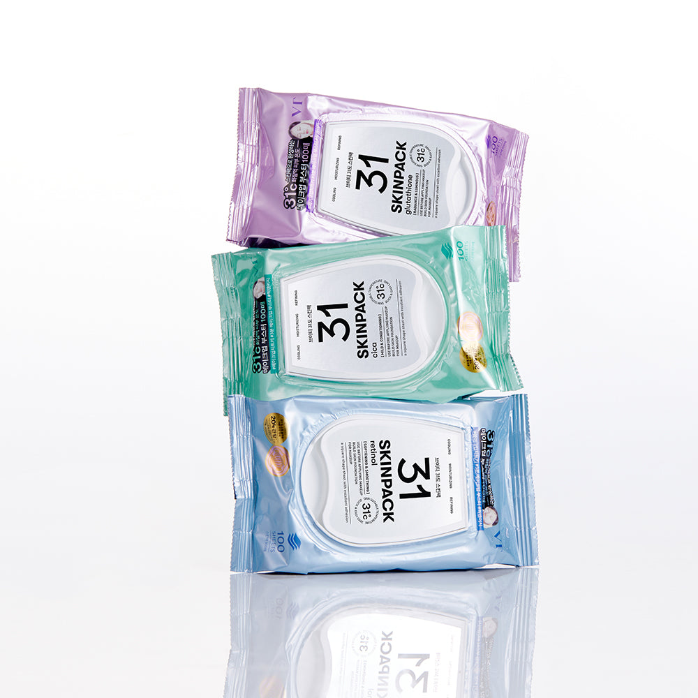 VT COSMETICS Skin Pack Sheet Mask Retinol - Gesichtsmaske mit Retinol und Hyaluronsäure für Feuchtigkeit und Hautkomfort - 100 Stück