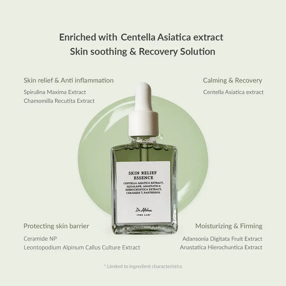Dr. Althea Skin Relief Esenta pentru fata - Calmanta si Hidratare Intensa cu Centella Asiatica, 30 ml