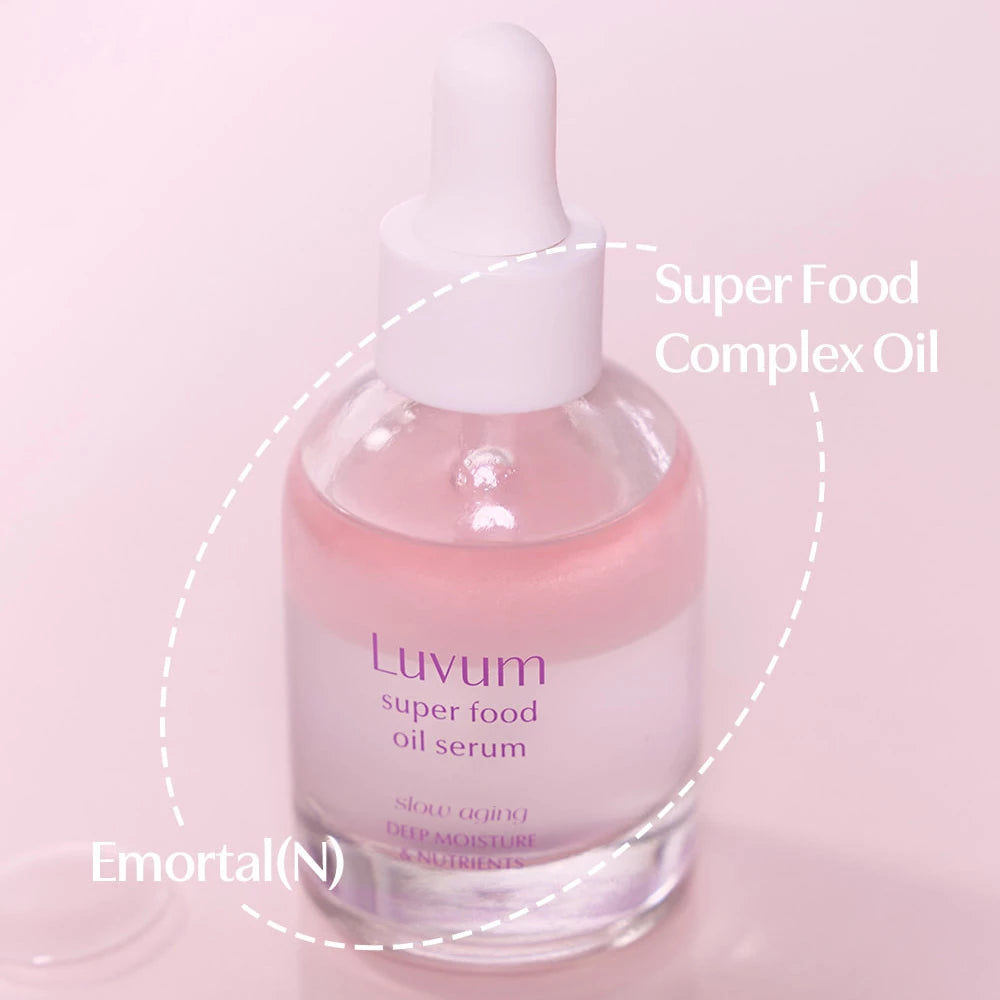 LUVUM Slow Aging Super Food Oil Serum – Gesichtsserum mit Blaubeer- und Grünteeöl zur Hautfeuchtigkeit und -komfort – 30 ml