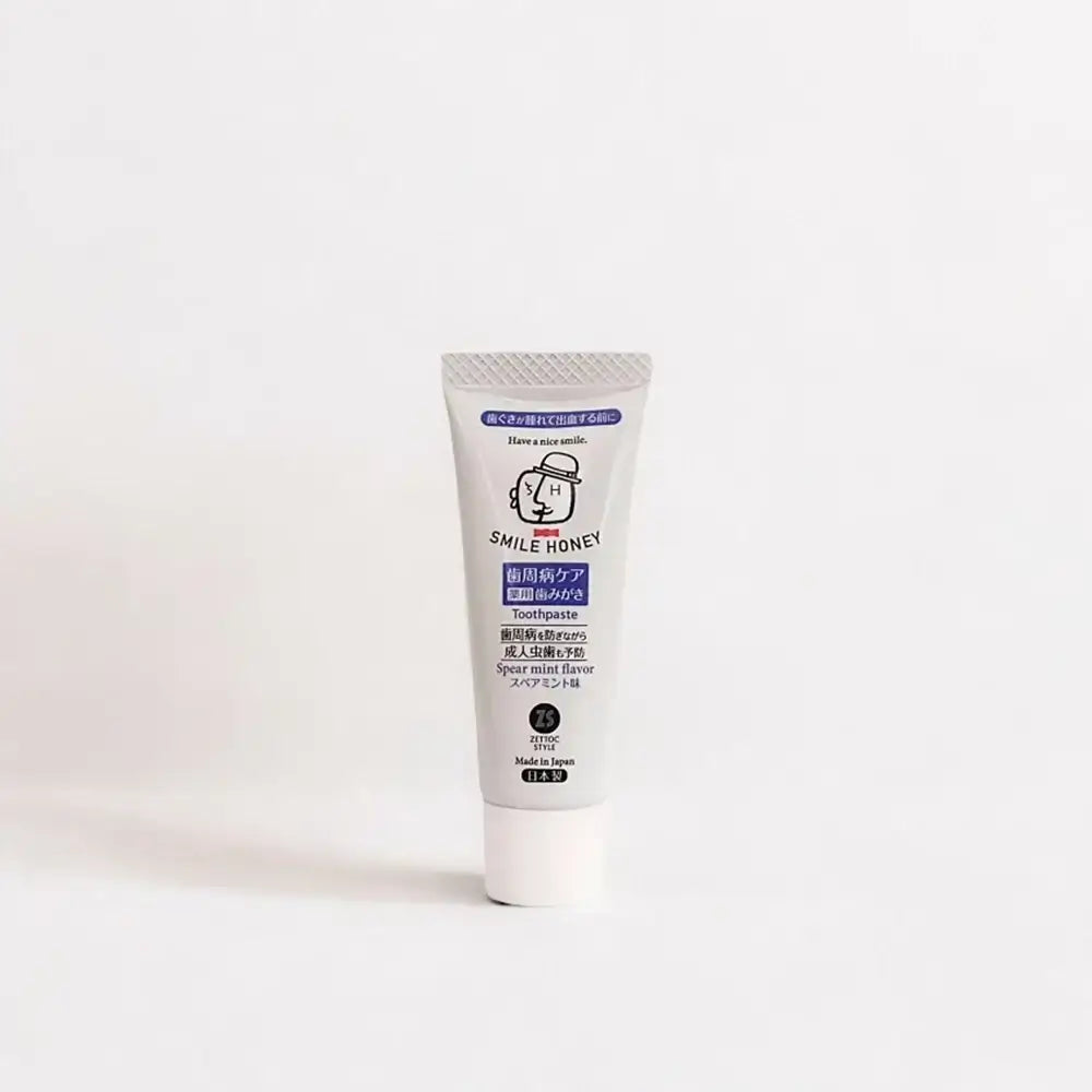ZETTOC Smile Honey Mini-Tube Spear Mint Zahnpasta mit Fluorid und Ginseng-Extrakt, Kariesprävention, Mundhygiene im Mini-Format für unterwegs - 20g