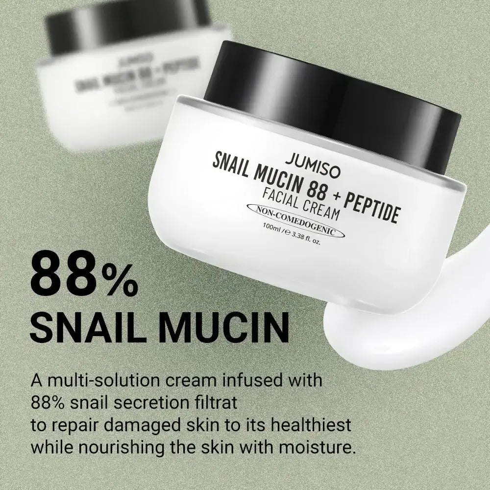 Jumiso Snail Mucin 88 + Peptidcreme - Intensive Feuchtigkeitsversorgung und Regeneration, 100 ml