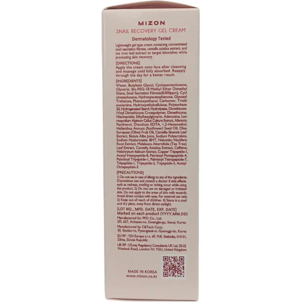 MIZON Snail Recovery Gel Cream