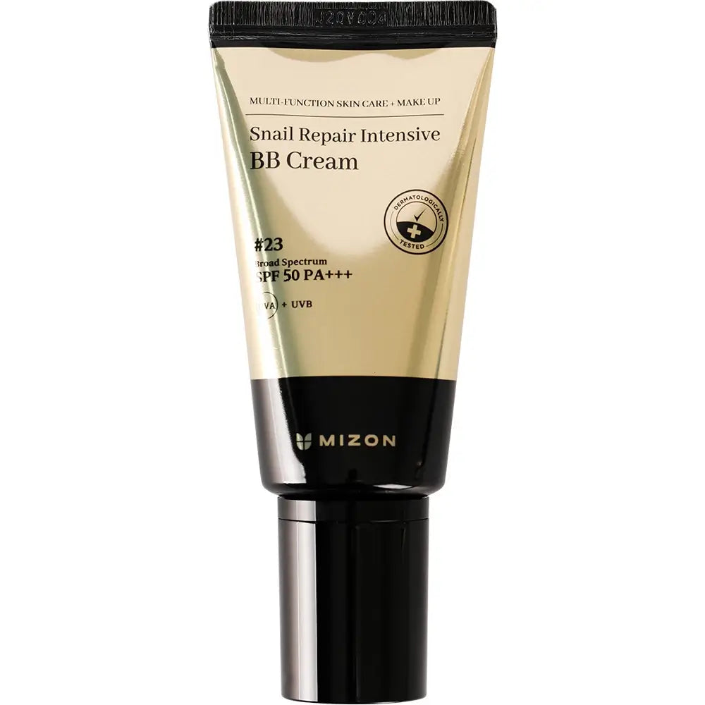 MIZON Snail Repair Intensive BB Cream - getönte Gesichtscreme mit Schneckenschleim-Extrakt und Niacinamid, gleicht den Hautton aus und bietet Sonnenschutz SPF 50PA+++ - 50 ml - 23