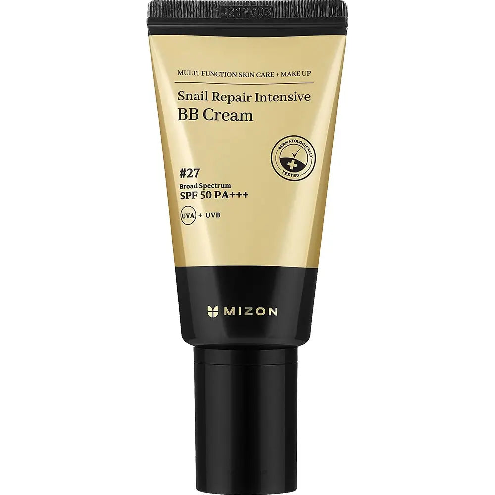 MIZON Snail Repair Intensive BB Cream - getönte Gesichtscreme mit Schneckenschleim-Extrakt und Niacinamid zur Hauttonangleichung und Feuchtigkeitsversorgung - 50 ml - 27