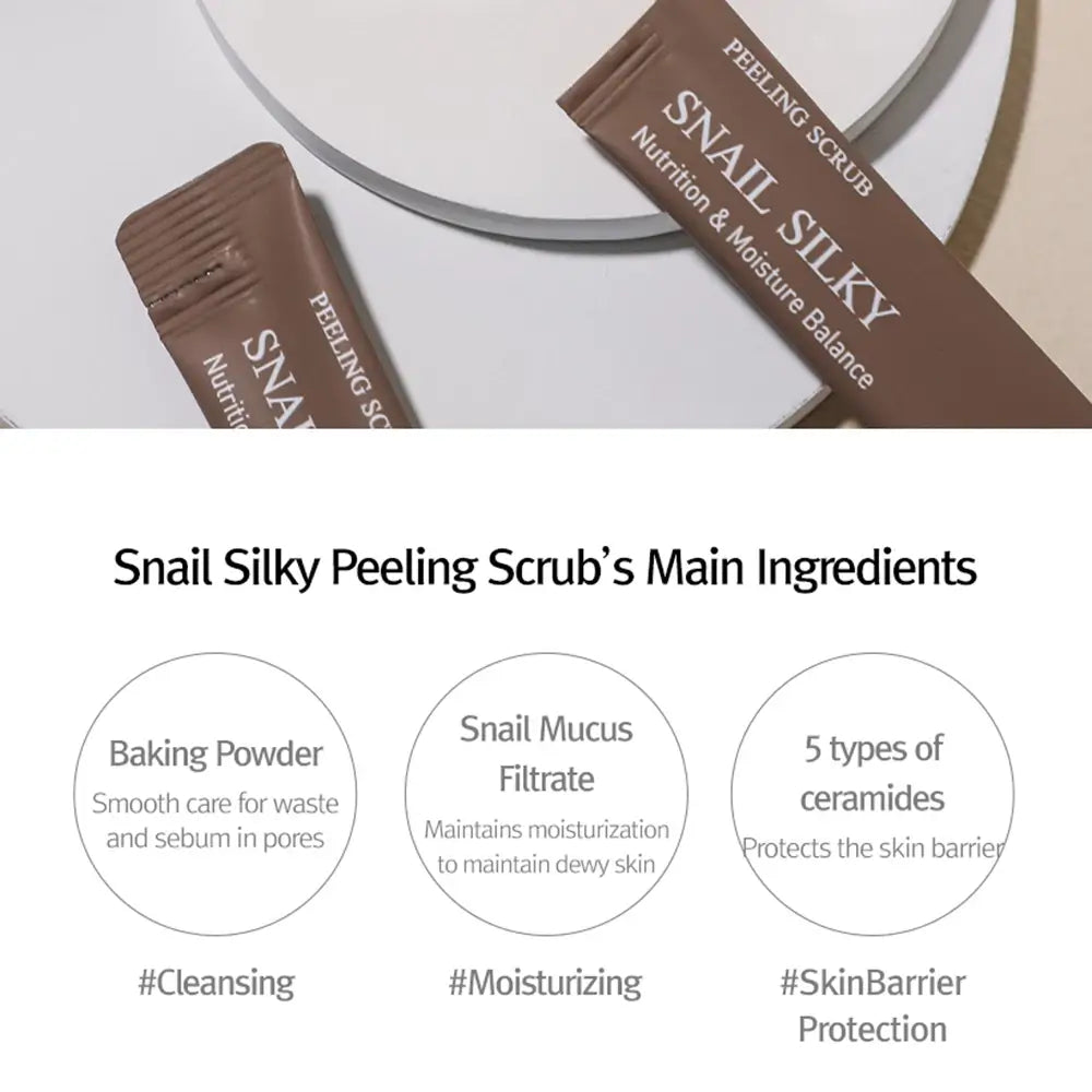 Snail Silky Peeling Scrub Exfoliant Hydratant 40 buc