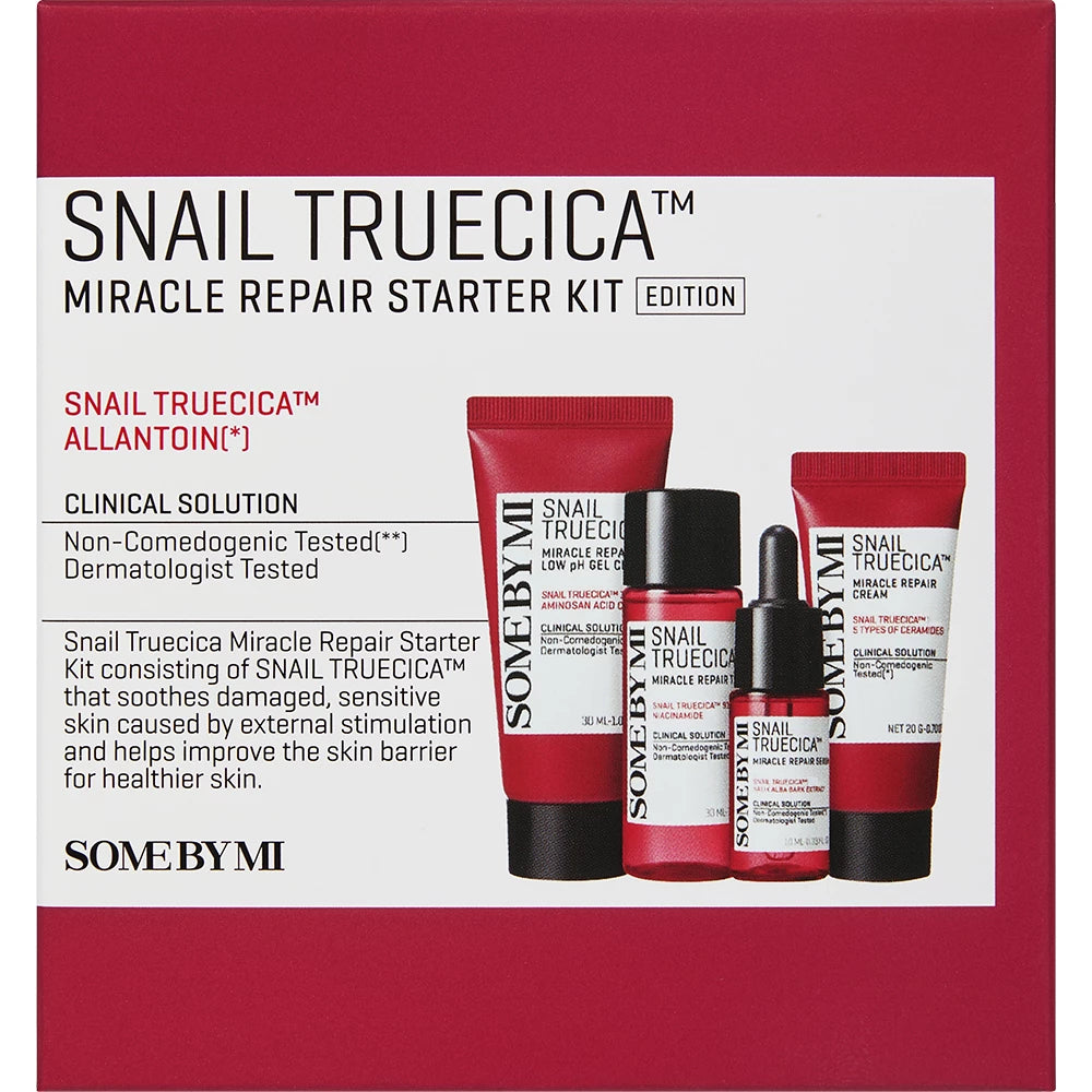 SOME BY MI Snail Truecica Miracle Repair Starter Kit - Set mit schwarzem Schneckenfiltrat und Niacinamid zur Pflege empfindlicher, geschädigter oder zu Unreinheiten neigender Haut und zur Aufrechterhaltung der Hautbarriere