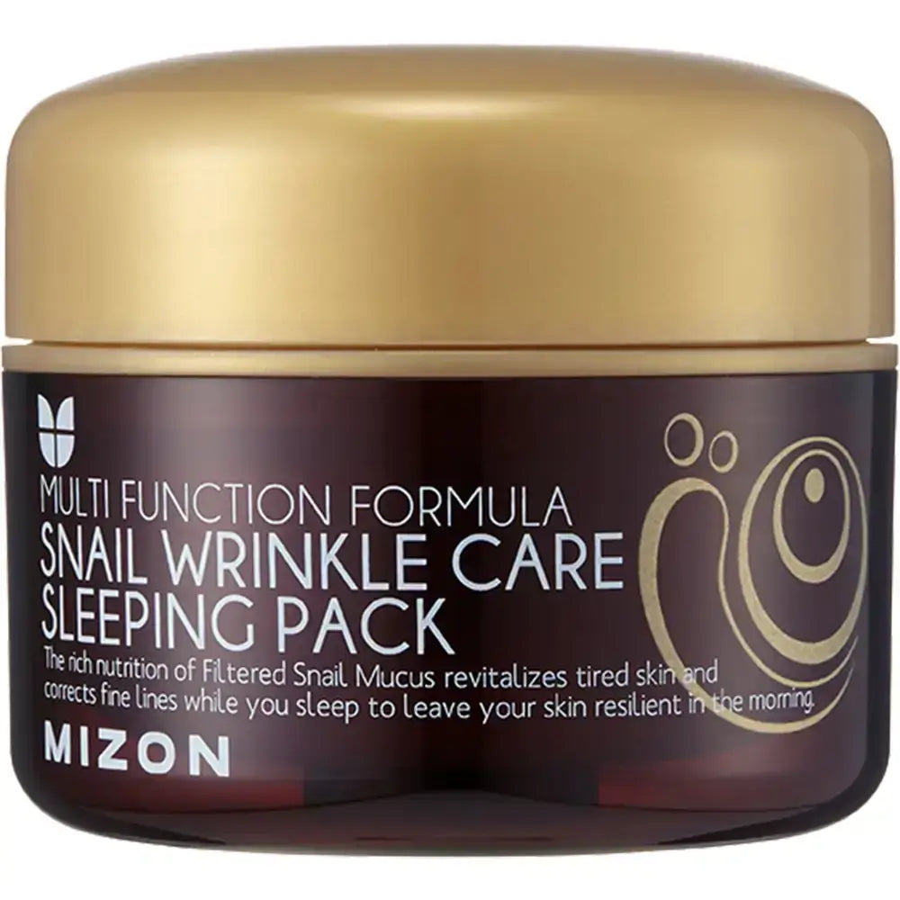 MIZON Snail Wrinkle Care Sleeping Pack - Nachtmaske mit Schneckenschleim und Peptiden für reife oder dehydrierte Haut - 80 ml