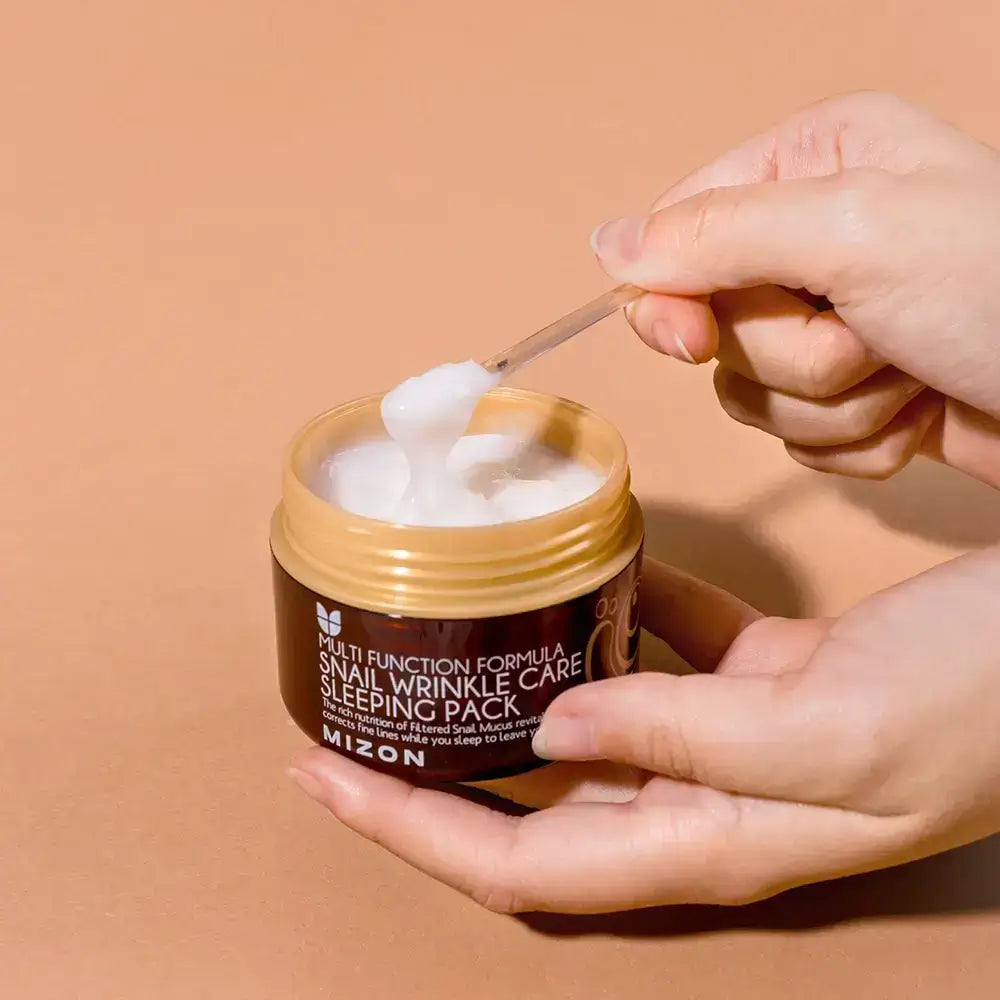 MIZON Snail Wrinkle Care Sleeping Pack - Nachtmaske mit Schneckenschleim und Peptiden für reife oder dehydrierte Haut - 80 ml