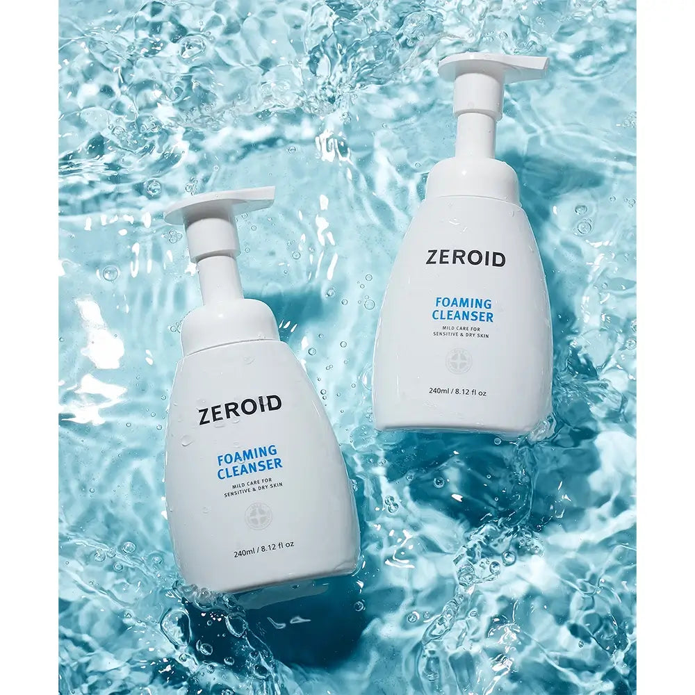ZEROID Dermacare Reinigungsschaum für empfindliche und trockene Haut 240 ml - Sanfte Reinigung und Feuchtigkeit mit Hyaluronsäure, 240 ml