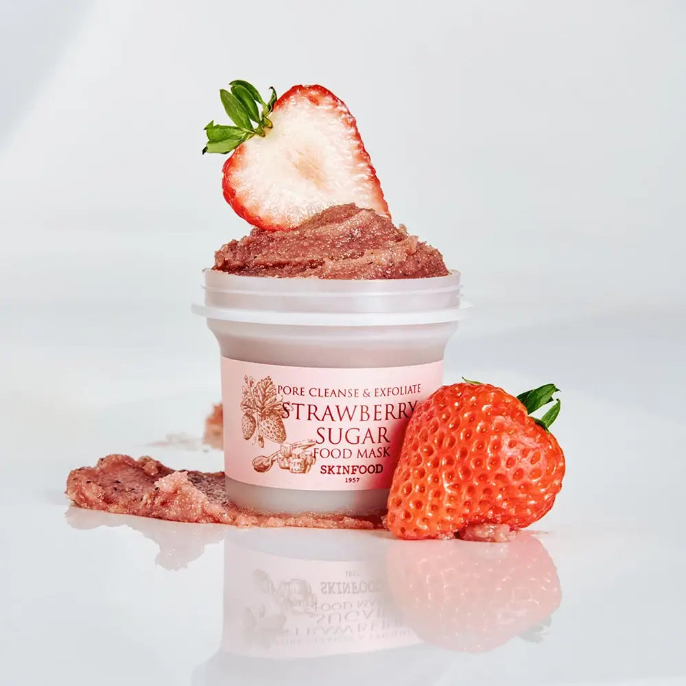 SKINFOOD Erdbeer-Zucker-Maske - Porenreinigung und Hautaufhellung, 120g