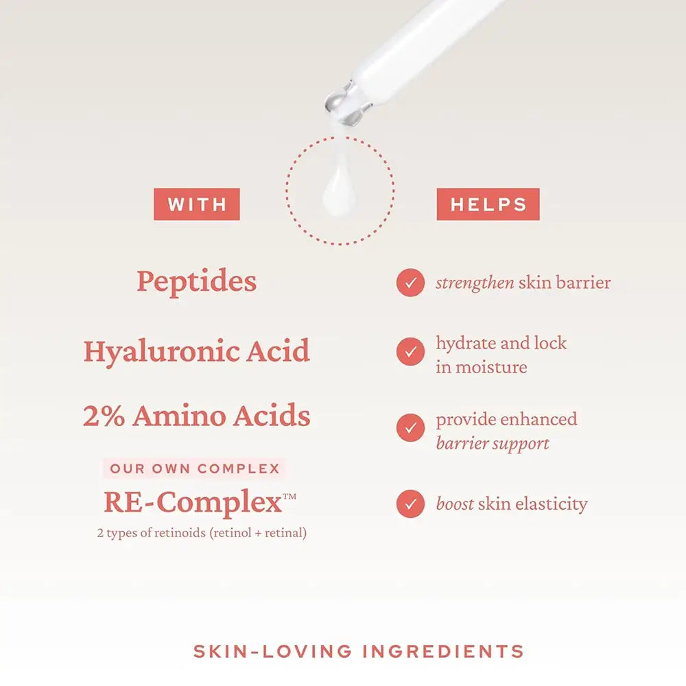 BELIF Super Drops Retinol & Peptide Barrier Serum - Serum für das Gesicht mit Retinol und Peptiden zur Stärkung der Hautbarriere und sichtbaren Faltenreduktion - 30 ml