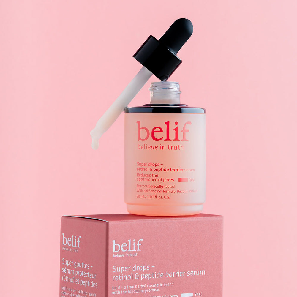 BELIF Super Drops Retinol & Peptide Barrier Serum - Serum für das Gesicht mit Retinol und Peptiden zur Stärkung der Hautbarriere und sichtbaren Faltenreduktion - 30 ml