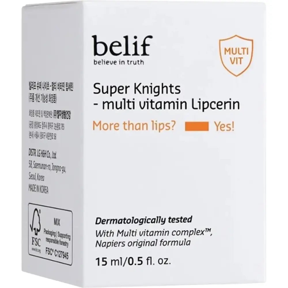 BELIF Super Knights Lippenbalsam Multivitamin - Intensive Feuchtigkeitspflege & Sanftes Peeling, 15 ml