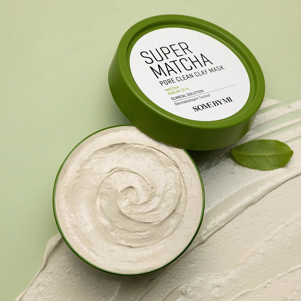 SOME BY MI Super Matcha Pore Clean Clay Mask - Gesichtsmaske mit Matcha-Extrakt und Kaolin-Tonerde zur Porenreinigung für ein gesundes Hautbild - 100 g