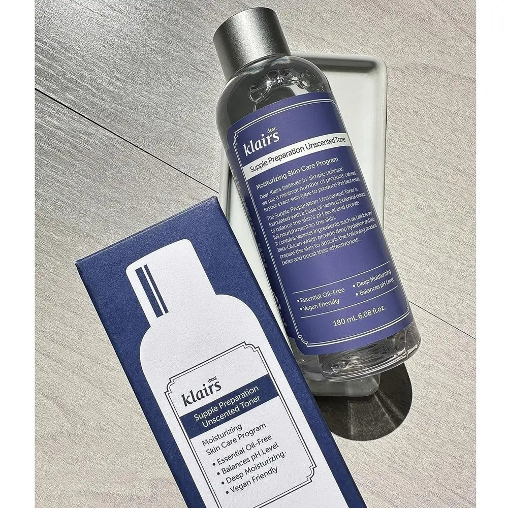 Dear Klairs Supple Preparation Toner parfümfrei - Beruhigender feuchtigkeitsspendender Toner mit Hyaluronsäure und Centella Asiatica, 180 ml