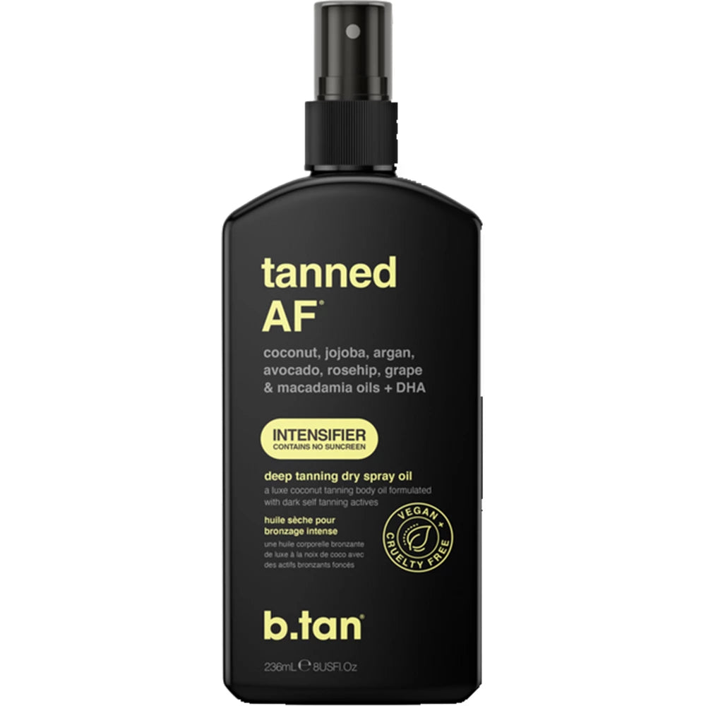 B.tan Tanned AF Bräunungsspray - Beschleunigt Bräunung & Tiefenfeuchtigkeit mit 7 natürlichen Ölen, 236 ml