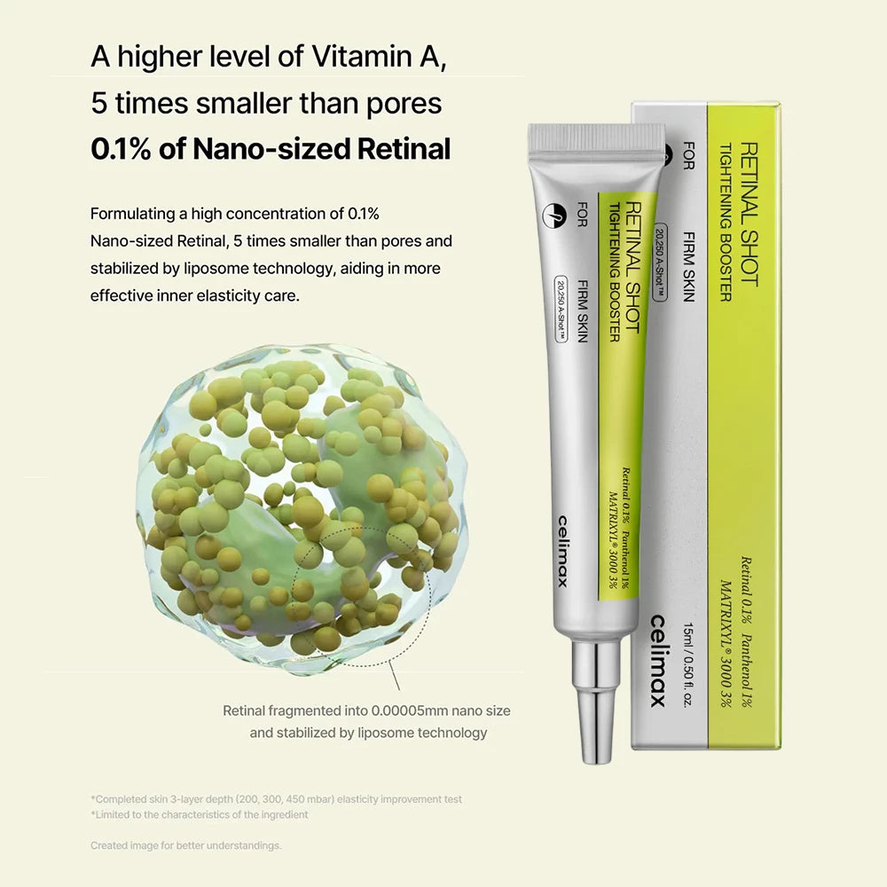 CELIMAX Vita A Retinal Shot Tightening Booster - Reduziert Falten und festigt, 15 ml