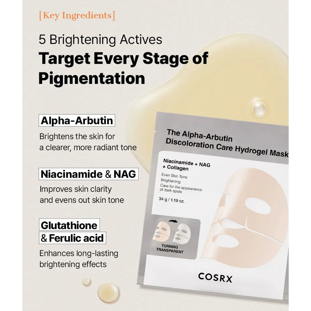 Die Alpha-Arbutin Verfärbungspflege Hydrogel-Maske 34 g