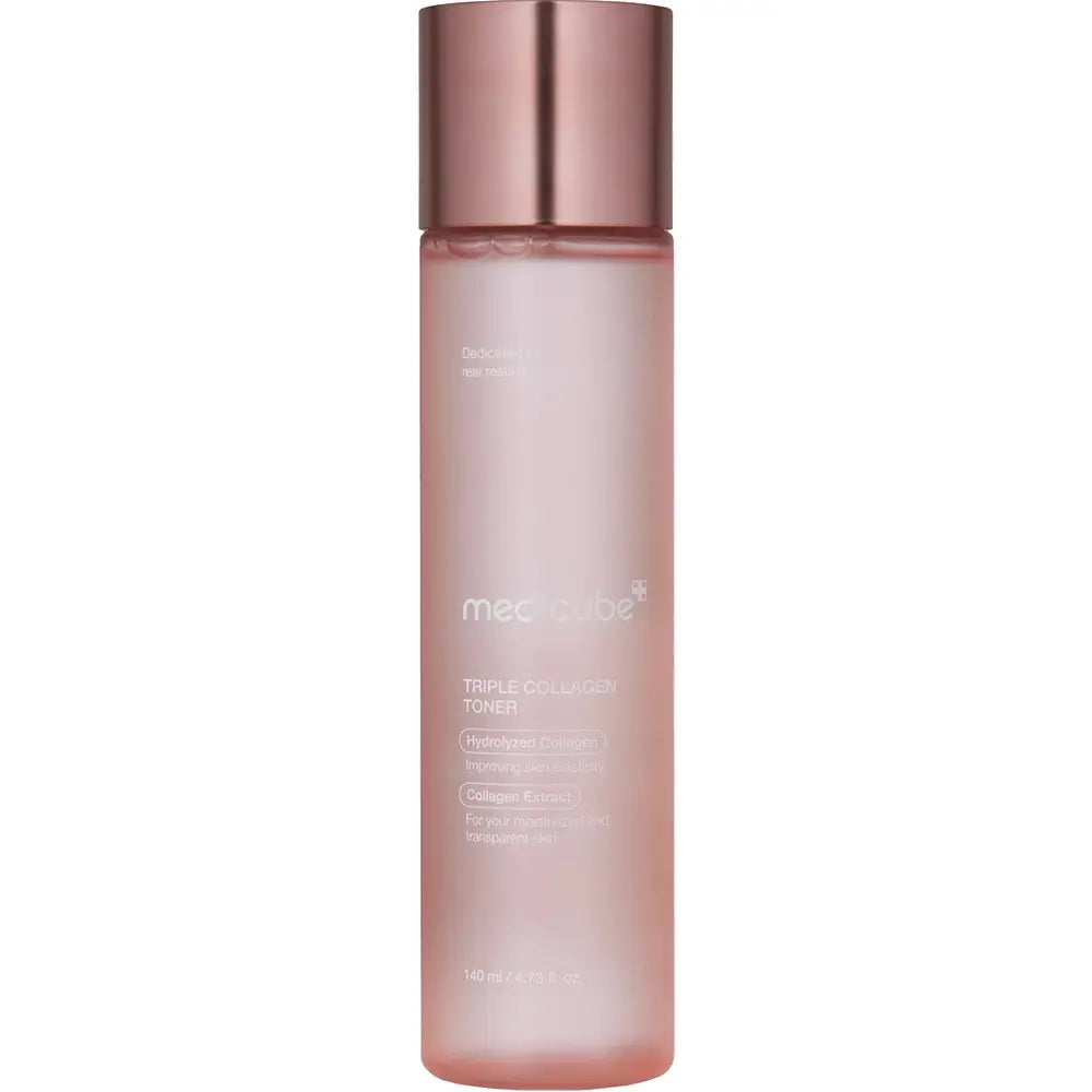 MEDICUBE Triple Collagen Toner - Gesichtswasser mit hydrolysiertem Kollagen und Hyaluronsäure für Feuchtigkeit und Hautkomfort - 140 ml