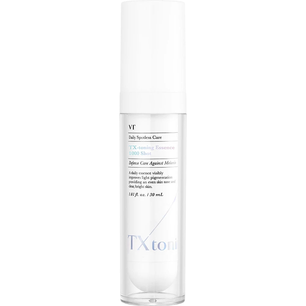 VT COSMETICS TX-Toning Essenz 1000 Shot - Essenz formuliert mit Tranexamsäure und Niacinamid, die zur Reduzierung von Pigmentflecken und zur Vereinheitlichung des Hauttons beitragen - 30 ml