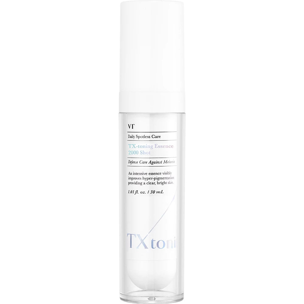 VT COSMETICS TX-Toning Essence 2000 Shot - Essenz formuliert mit Tranexamsäure und Niacinamid, die zur Aufhellung von Pigmentflecken und zur Vereinheitlichung des Hauttons beitragen - 30 ml