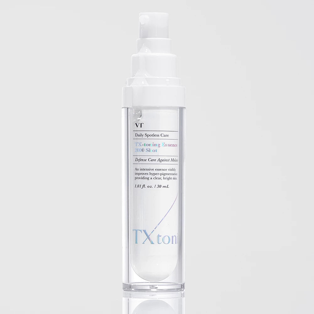 VT COSMETICS TX-Toning Essence 2000 Shot - Essenz formuliert mit Tranexamsäure und Niacinamid, die zur Aufhellung von Pigmentflecken und zur Vereinheitlichung des Hauttons beitragen - 30 ml