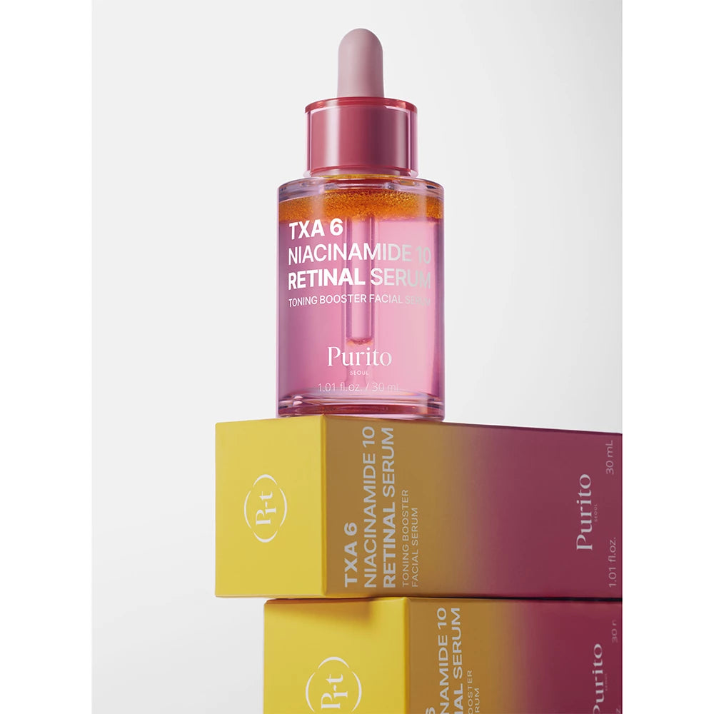 PURITO TXA 6 Niacinamide 10 Retinal - Gesichtsserum mit Tranexamsäure und Niacinamid zur Aufhellung von Pigmentflecken und zur Ebnen des Hauttons - 30 ml