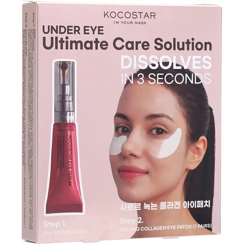 KOCOSTAR Under Eye Ultimate Care Solution - Set mit hydrolysiertem Kollagen und Adenosin zur Feuchtigkeitspflege der Augenpartie - 30 ml