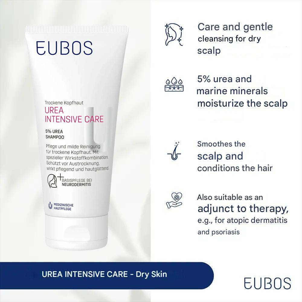 EUBOS Urea Intensivpflege 5% Urea Shampoo - Feuchtigkeit und Reinigung, 200 ml