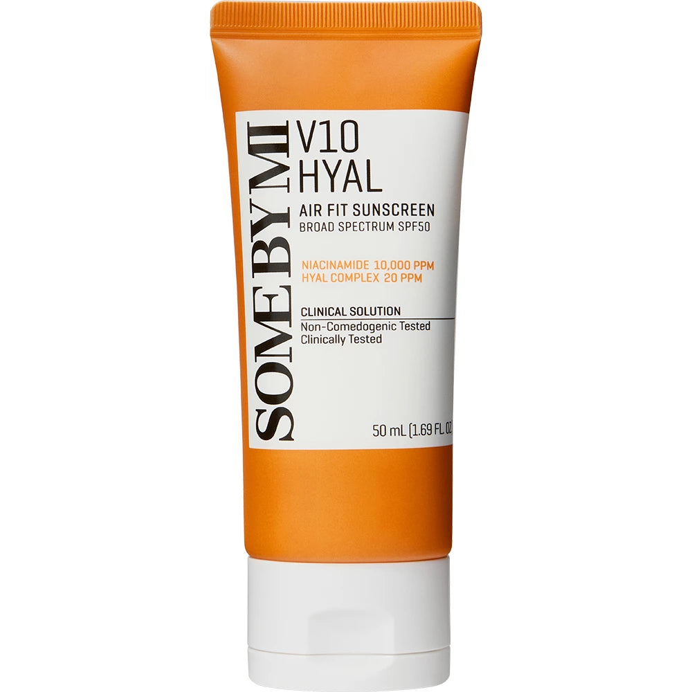 SOME BY MI V10 Hyal Airfit Sonnencreme SPF50 - Gesichtscreme mit Niacinamid und Hyaluronkomplex, schützt die Haut vor UVA- und UVB-Strahlen und erhält die Feuchtigkeit – 50 ml