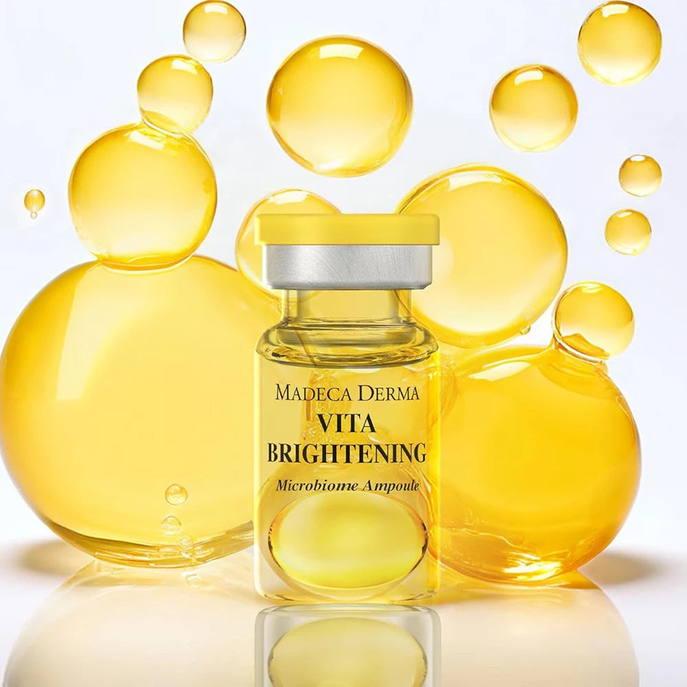 MADECA DERMA Vita Aufhellende Ampulle - Gesichtsserum mit Niacinamid und Centella Asiatica zur Verbesserung des Hauttons und Komforts - 7 ml x 5 Stk