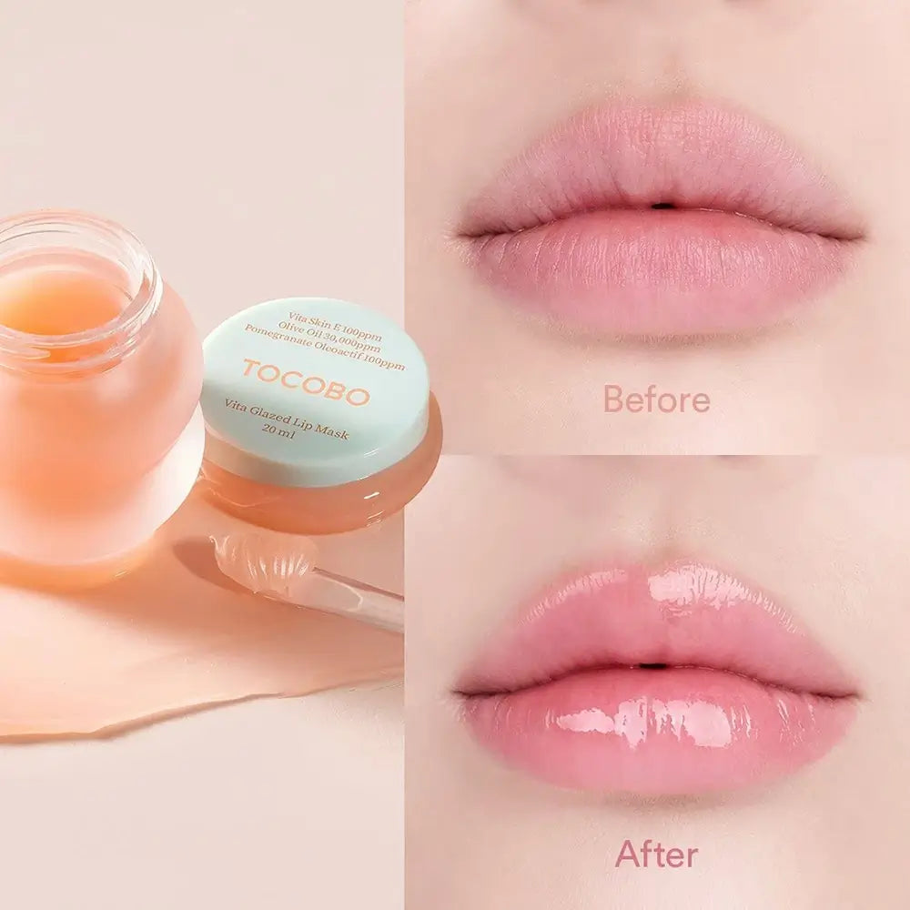 TOCOBO Vita Glazed Vegan Lippenmaske - Intensive Feuchtigkeit und Nährung für samtweiche Lippen, 20 ml