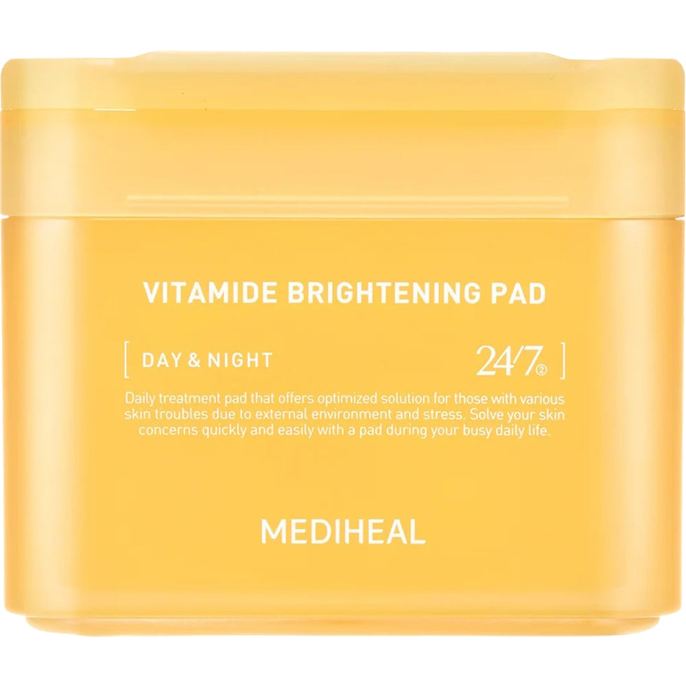 MEDIHEAL Vitamide Brightening Pad - toner de fata formulat cu niacinamida si apa de catina, care contribuie la iluminarea tenului si la uniformizarea aspectului pielii - 100 buc