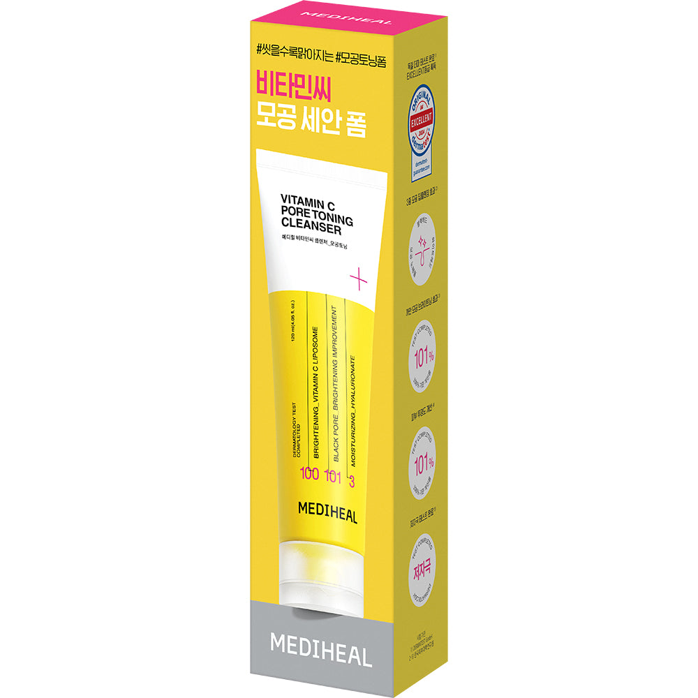 MEDIHEAL Vitamin C Cleanser Pore Toning - spuma de curatare - 120 ml