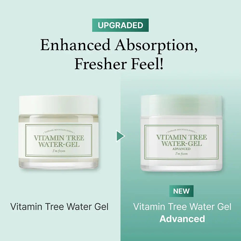I'm From Vitamin Tree Water Gel Advanced Gel Feuchtigkeitscreme - Intensive Feuchtigkeit und Ausstrahlung, 75 g