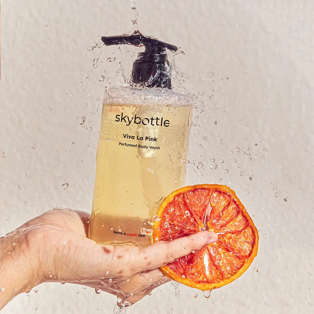 SKYBOTTLE Viva la Pink Duschgel mit Grapefruit und Amber - Sanfte Reinigung und revitalisierender Glanz, 300 ml