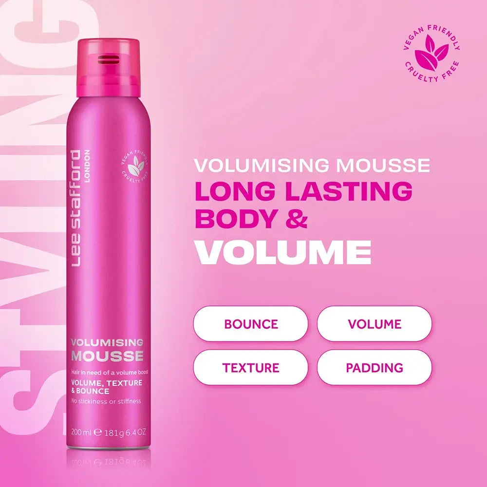 LEE STAFFORD Volumizing Mousse - Schaumfestiger für mehr Volumen und Textur, für alle Haartypen - 200 ml