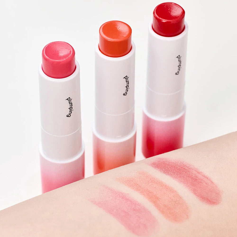 SKYBOTTLE Volumizing Color Lip Balm - Lippenbalsam mit Granatapfelblütenextrakt und nährenden Pflanzenölen für vollere Lippen und Feuchtigkeitspflege - 3,5 g - 02 Dear Coral